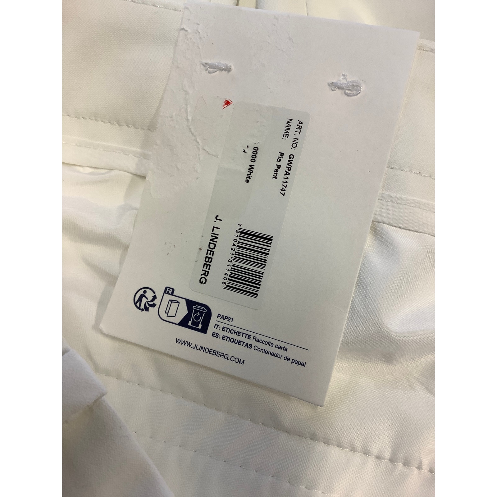 J. Lindeberg Women's 29 White Pia Golf Team Usa Active Performance Pants N3-29 — image 6 of 6